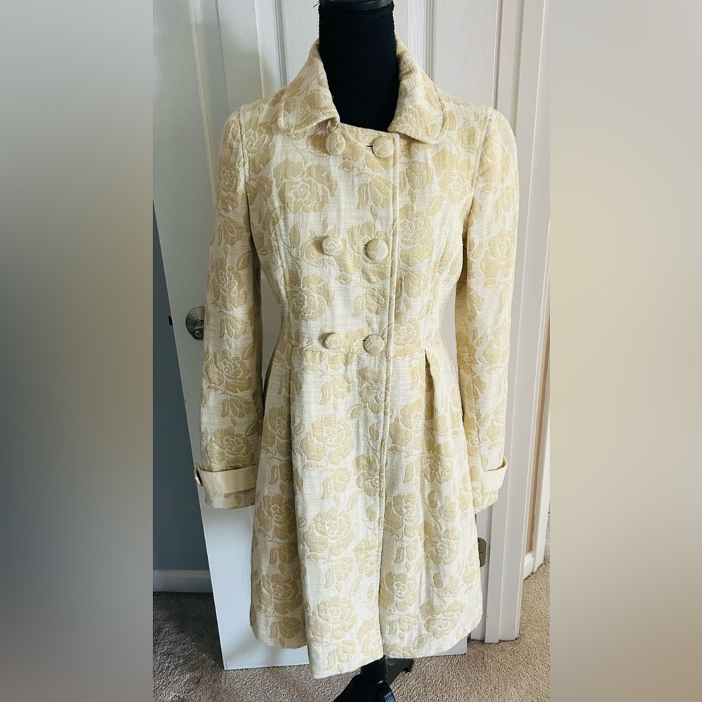 BCBGirls Cream and Gold Floral Jacket